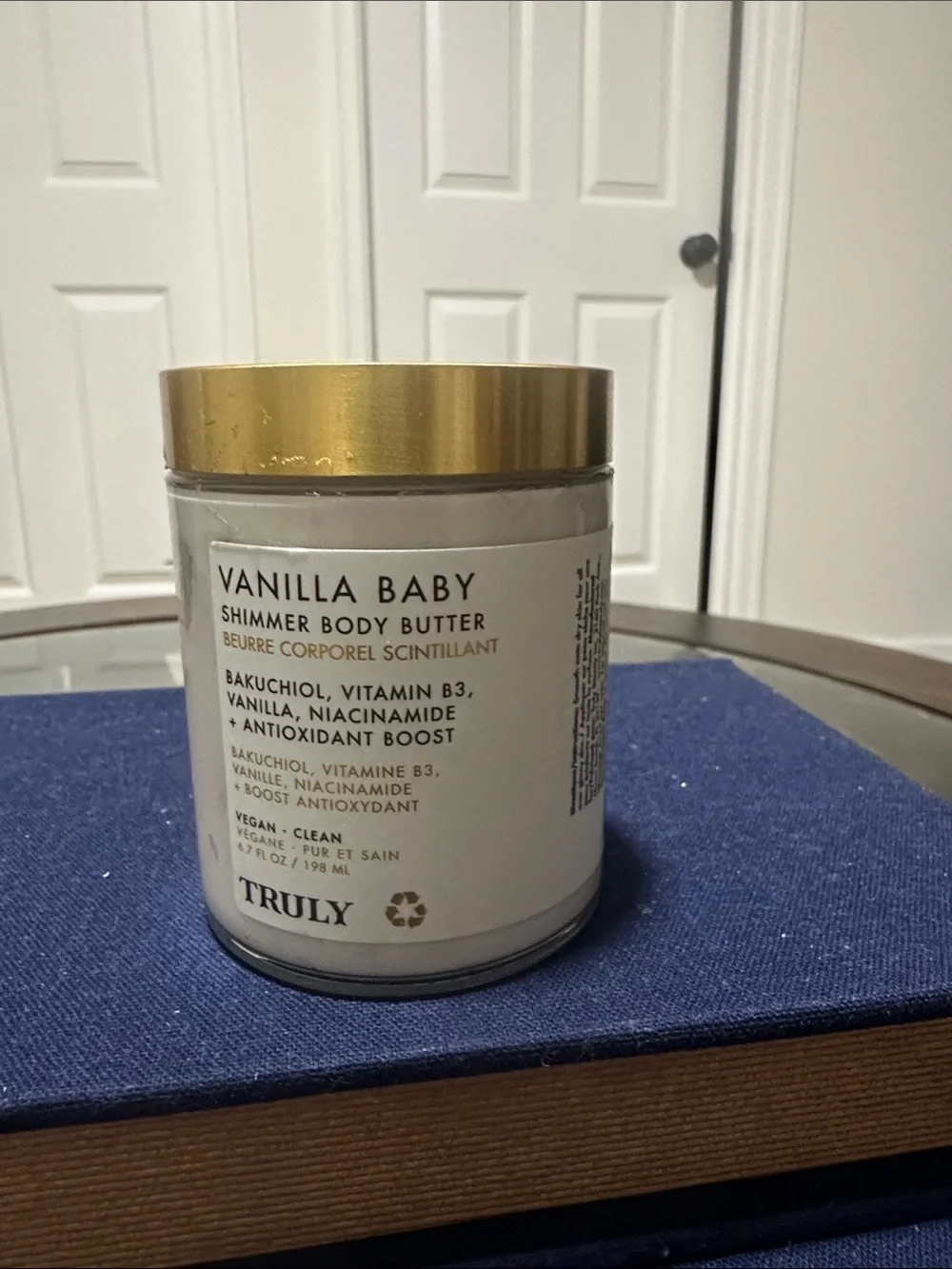 TRULY Vanilla Baby Shimmer Body Butter - White & Gold Jar